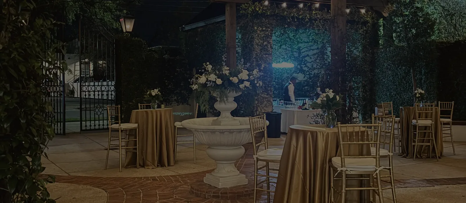 Courtyard setup evening glow